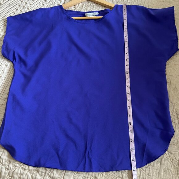 Dark Purple Short Sleeve Blouse - Picture 9 of 9